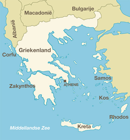 Landkaart Griekenland