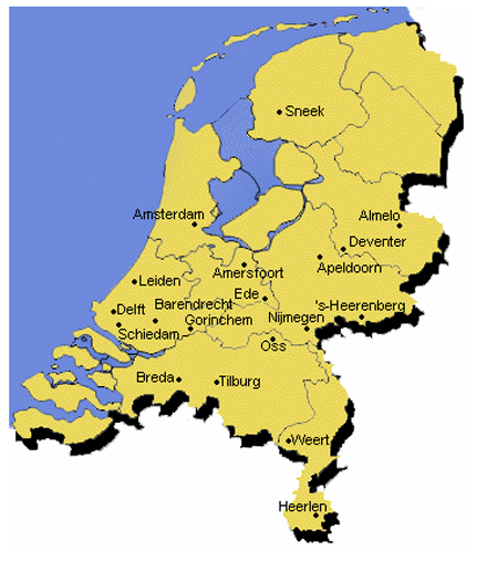 Landkaart Nederland